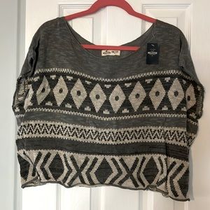 Hollister one size printed sweater poncho like pullover